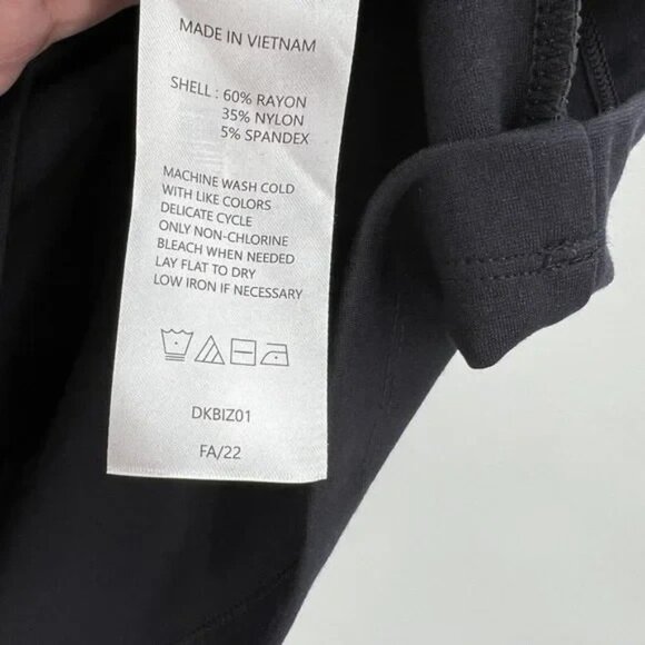 Quince Women's Navy Ultra-Stretch Ponte Cap Sleeve Dress sz XL NWOT Career Mini - Picture 3 of 5